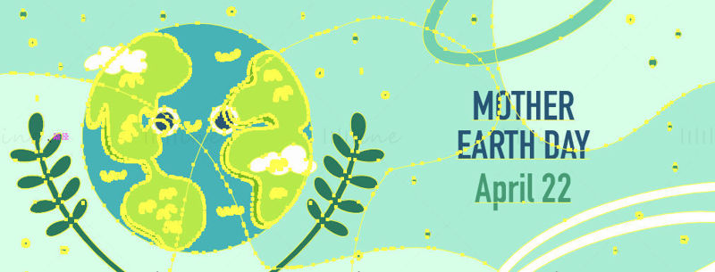 Mother earth day banner vector