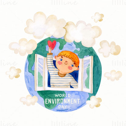 World environment day illustration design element vector