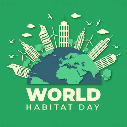 Green world habitat day vector