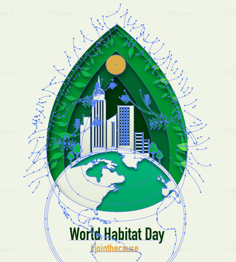 World Habitat day poster, vector