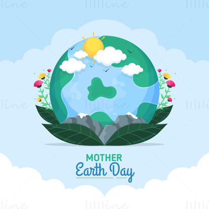 Mother earth day poster vector