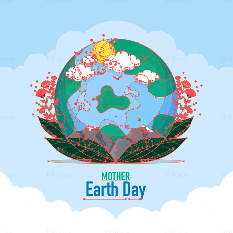 Mother earth day poster vector