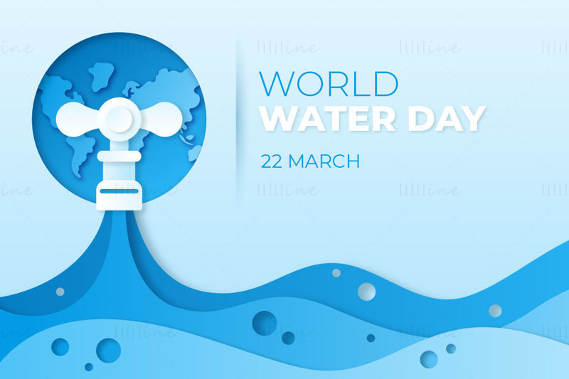 World water day vector, the propaganda