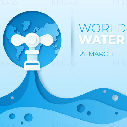 World water day vector, the propaganda