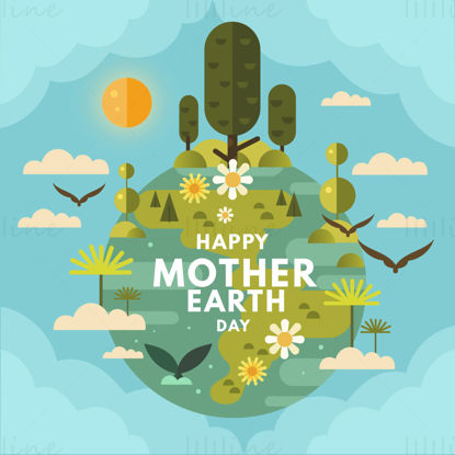 Mother earth day poster vector
