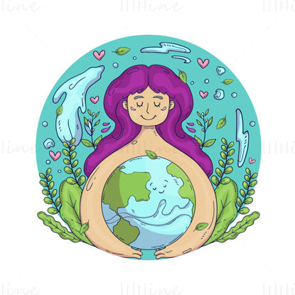 Cartoon environmental protection illustration