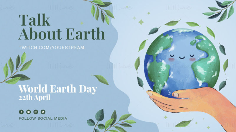 World earth day banner poster vector