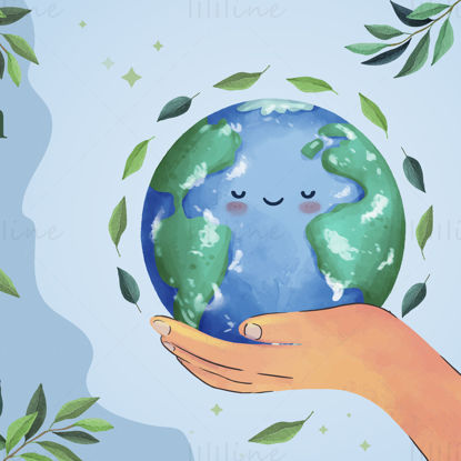 World earth day banner poster vector