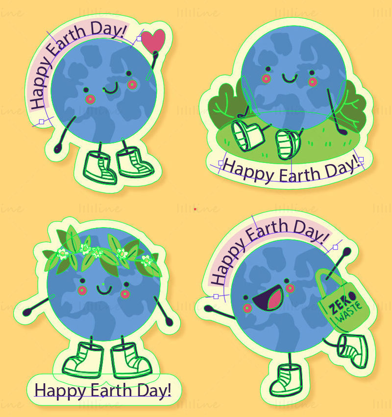 Earth day cartoon earth vector