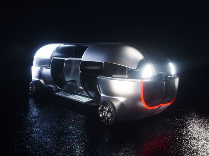 Future travel technology concept car design 3D model