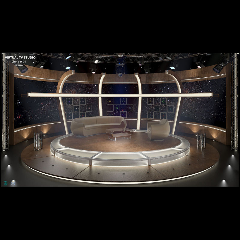 Virtual TV Studio Chat Modele 3D Set 20