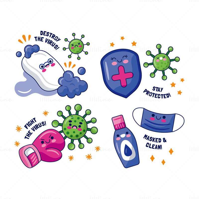 Virus COVID-19 protection vector illustration design