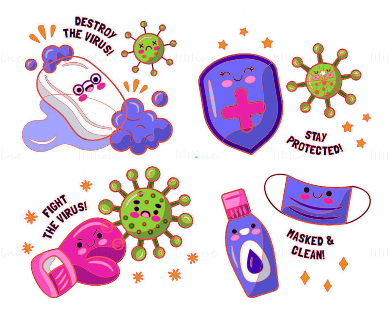 Virus COVID-19 protection vector illustration design