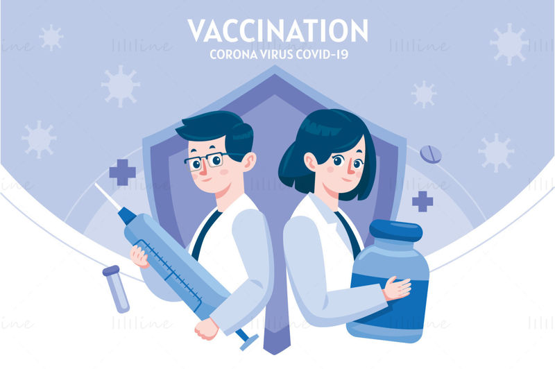 Coronavirus vaccination illustration vector