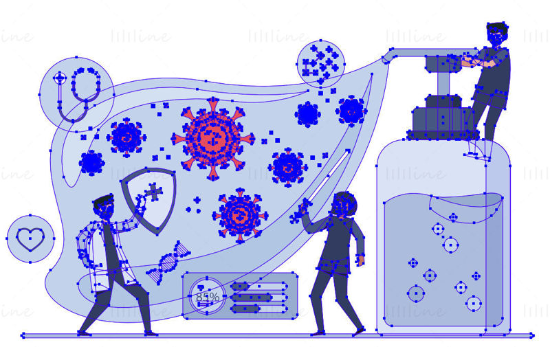 Vecteur de conception créative de protection contre les virus covid-19