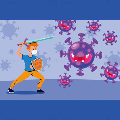 Fighting against virus illustration