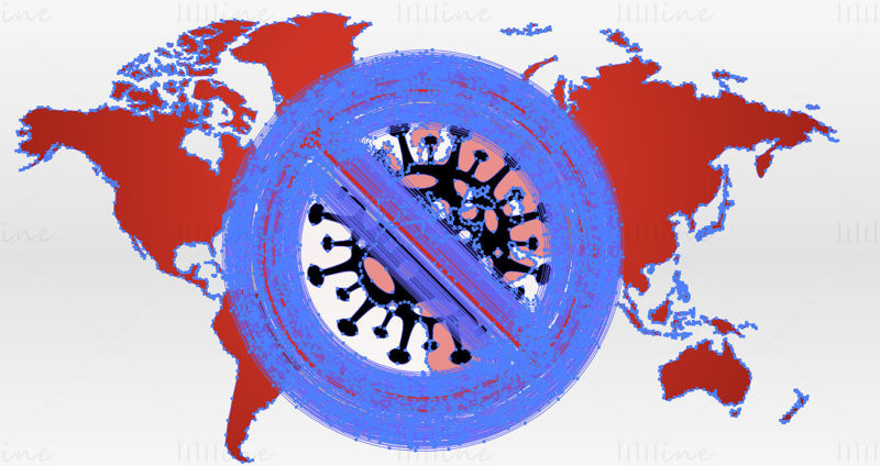 Vecteur de carte d'infection par le virus COVID-19