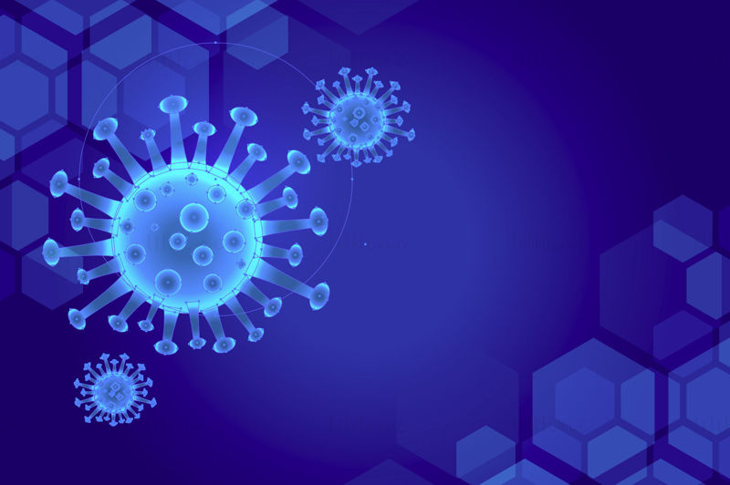 Blue COVID-19 virus illustration vector