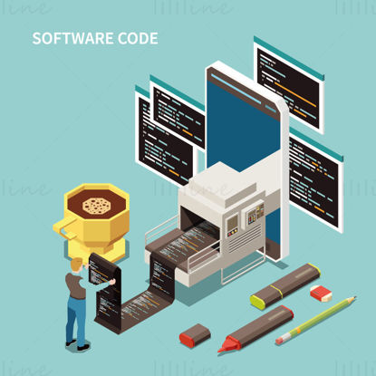 Software code creative vector illustration