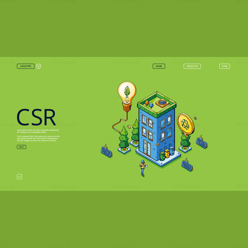 Proteção ambiental verde e ilustração de economia de energia