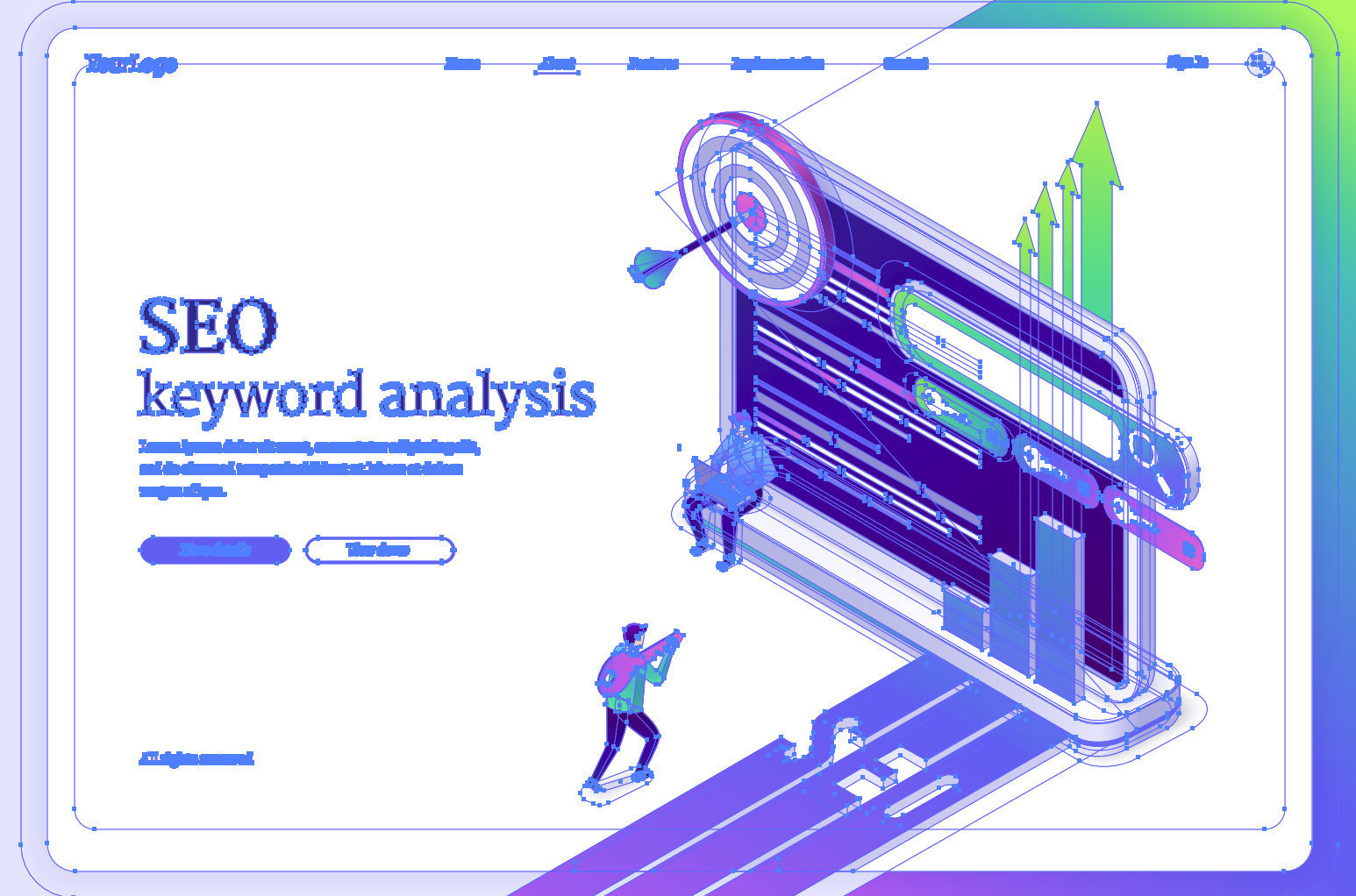 Seo keywords analysis vector