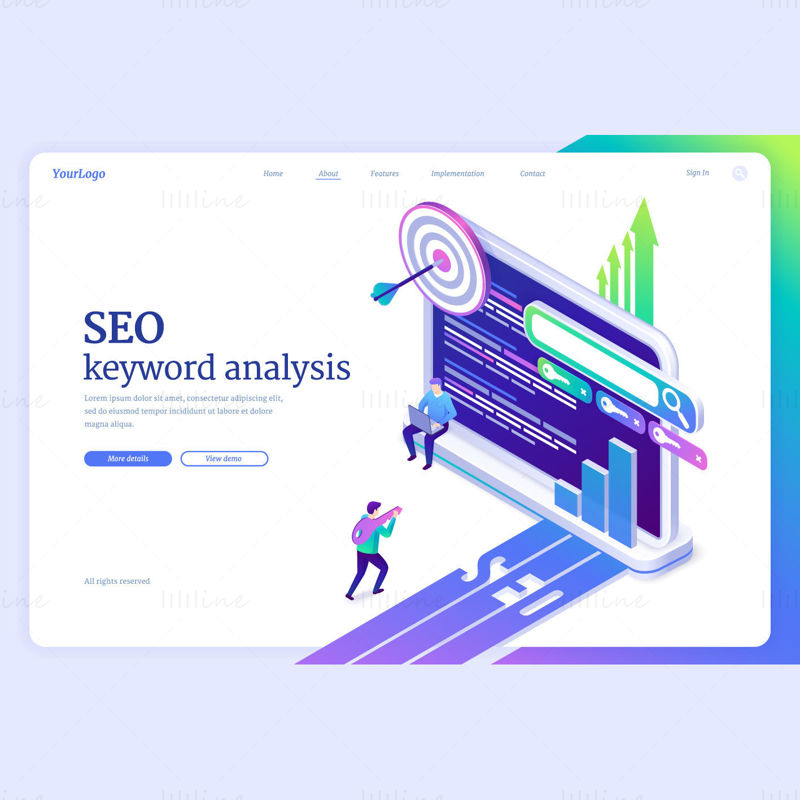 SEO Keywords analysis vector