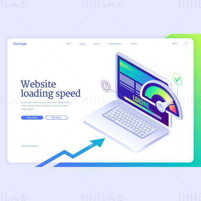 Website loading speed vector element