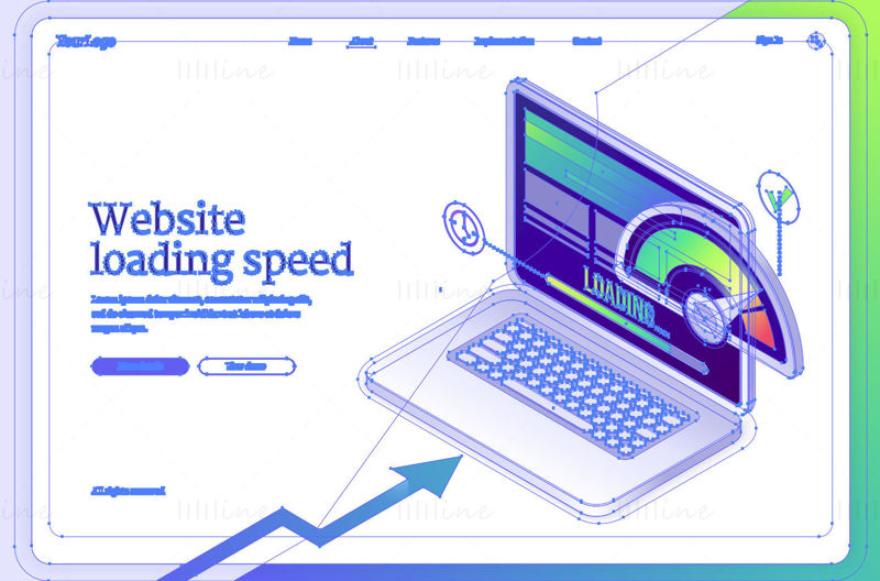 Website loading speed vector element