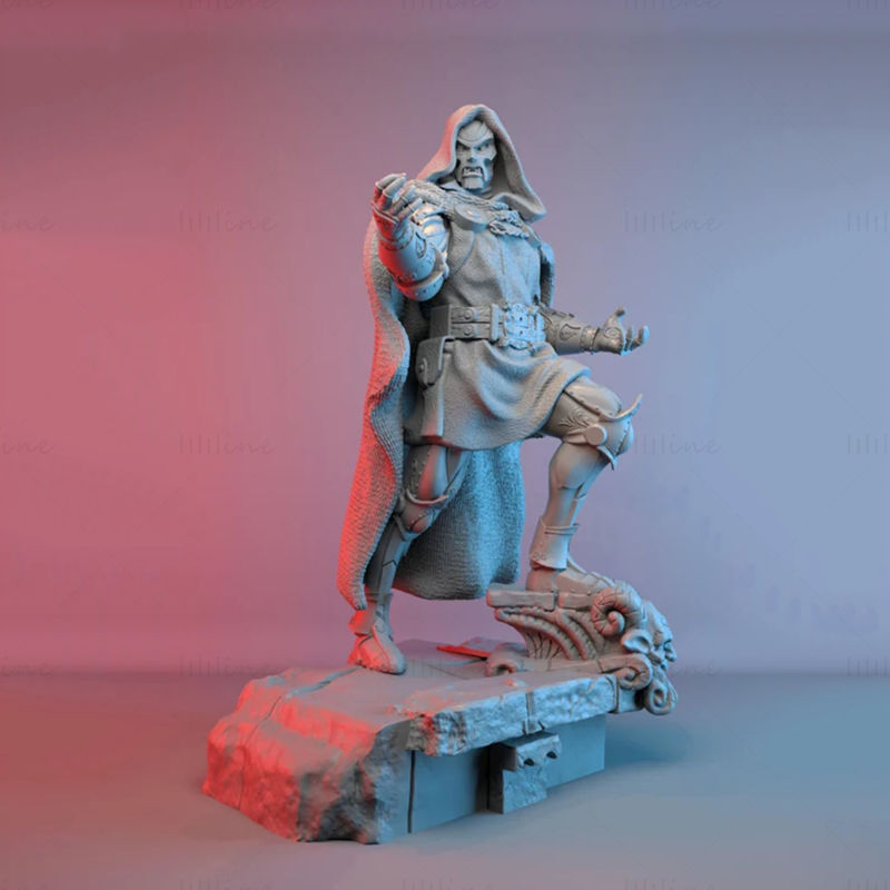 Marvel Dr Doom Sculpture 3D Model Ready to Print STL