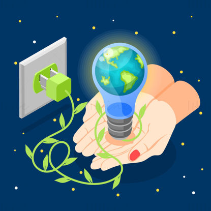 Green power earth vector illustration