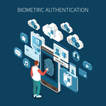 Biometric authentication system vector element