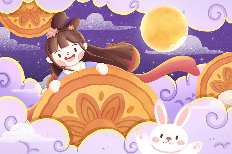 The Mid-Autumn festival illustration