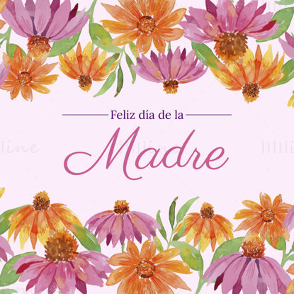 Mother's day flower card vector