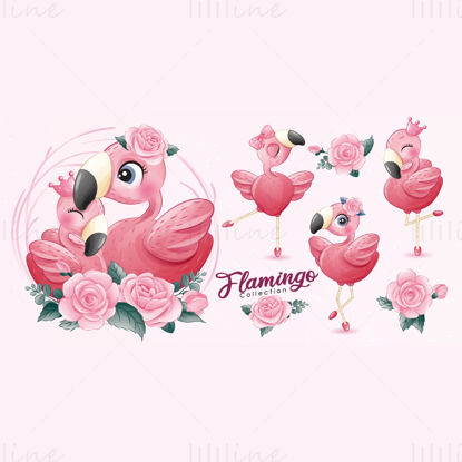 Happy mother's day flamingo vector
