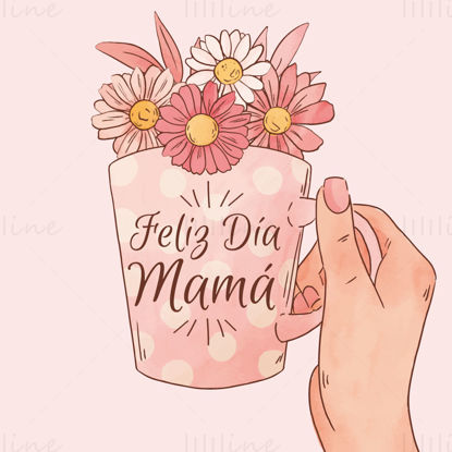 Mother's day cup vector