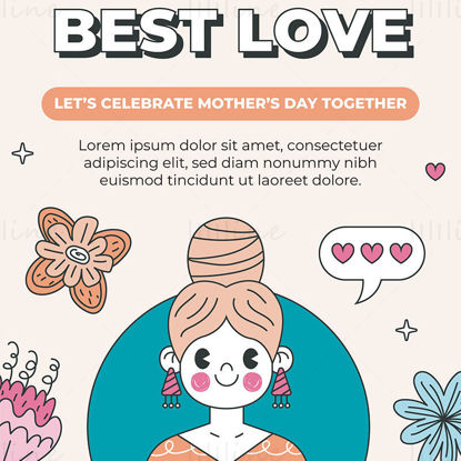 Cartoon mother's day poster vector