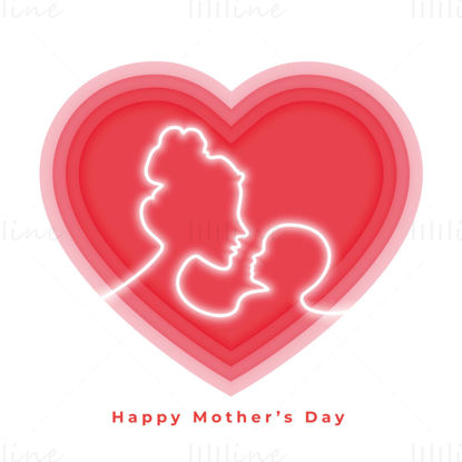 Happy mother's day, heart shape design