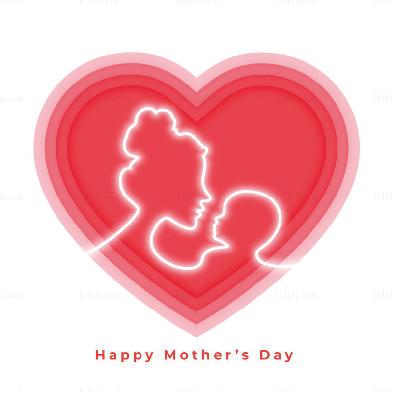 Happy mother's day, heart shape design