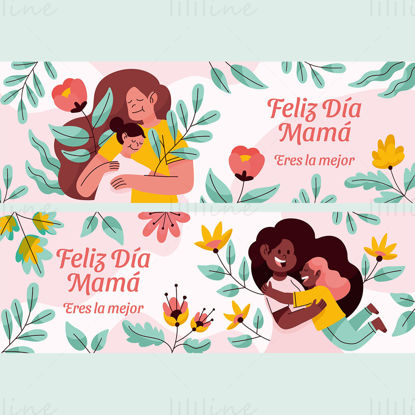 Happy mother's day banner poster vector