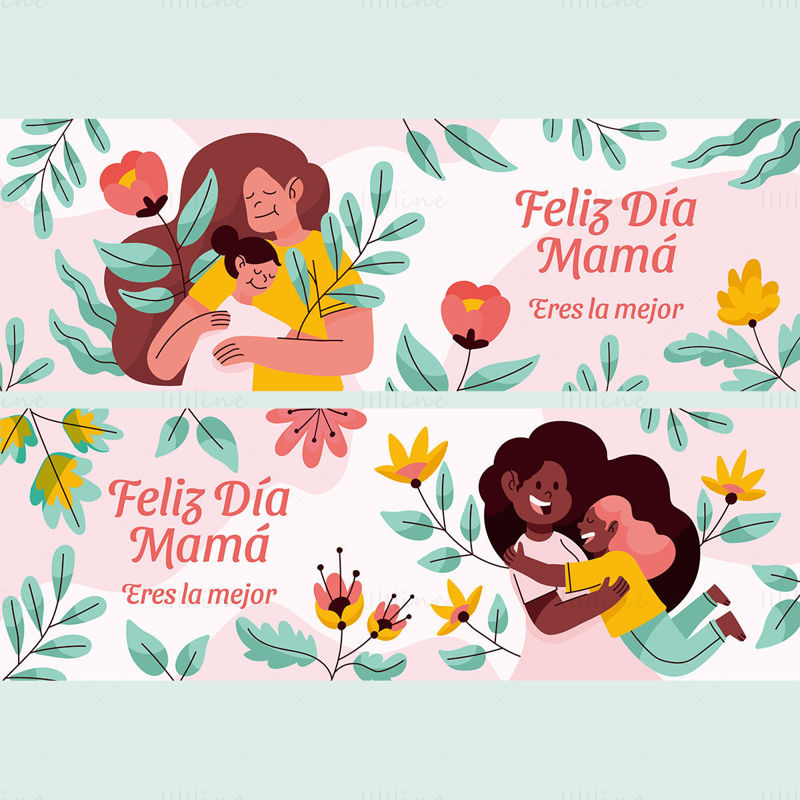 Vector de cartel de banner de feliz día de la madre