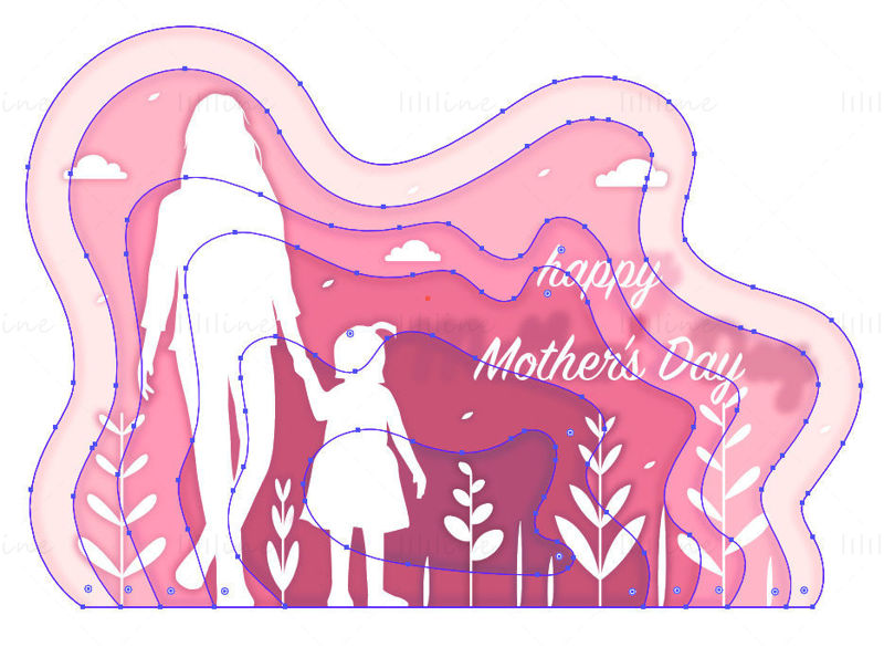 Pink Mother's day, mother holding child's hand
