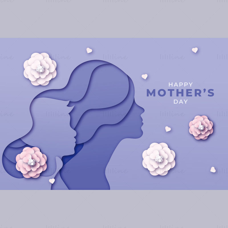 Purple mother's day vector