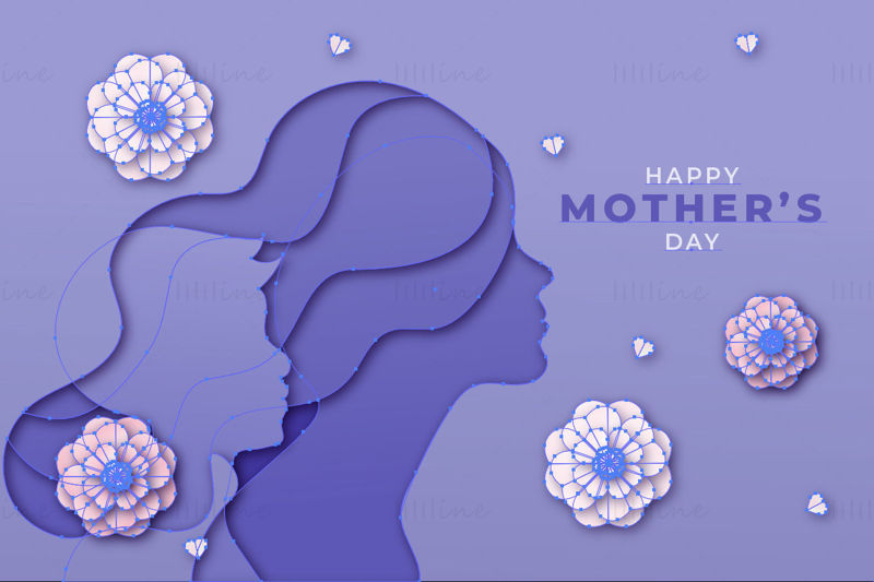 Purple mother's day vector