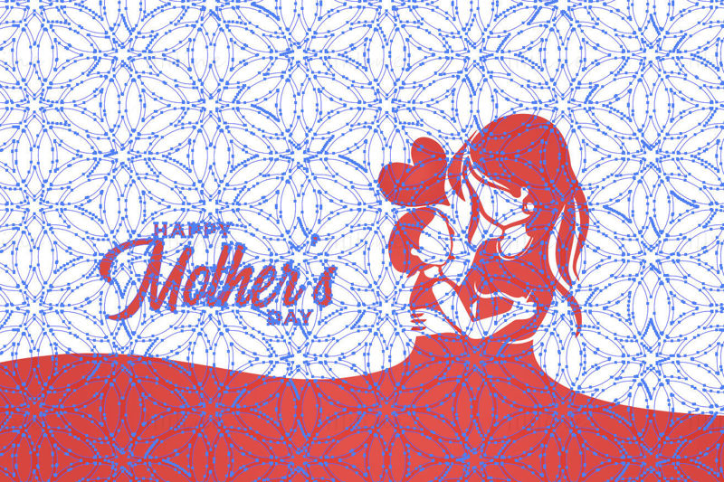 Red mother's day card vector
