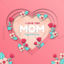 Heart shape pink mother's day card vector