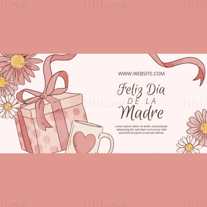 Pink Mother's Day Banner Poster Vector