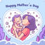Mother's day poster vector mother holding the baby