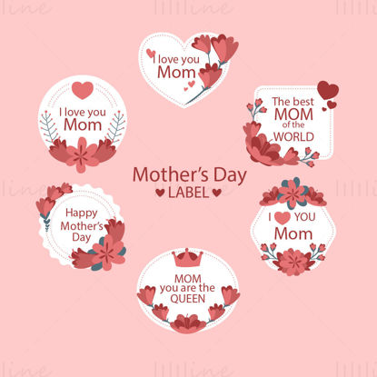 Mother's day label sticker vector