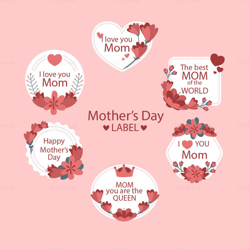 Mother's day label sticker vector