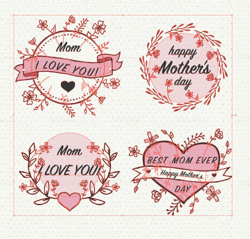 Mother's day badge label vector